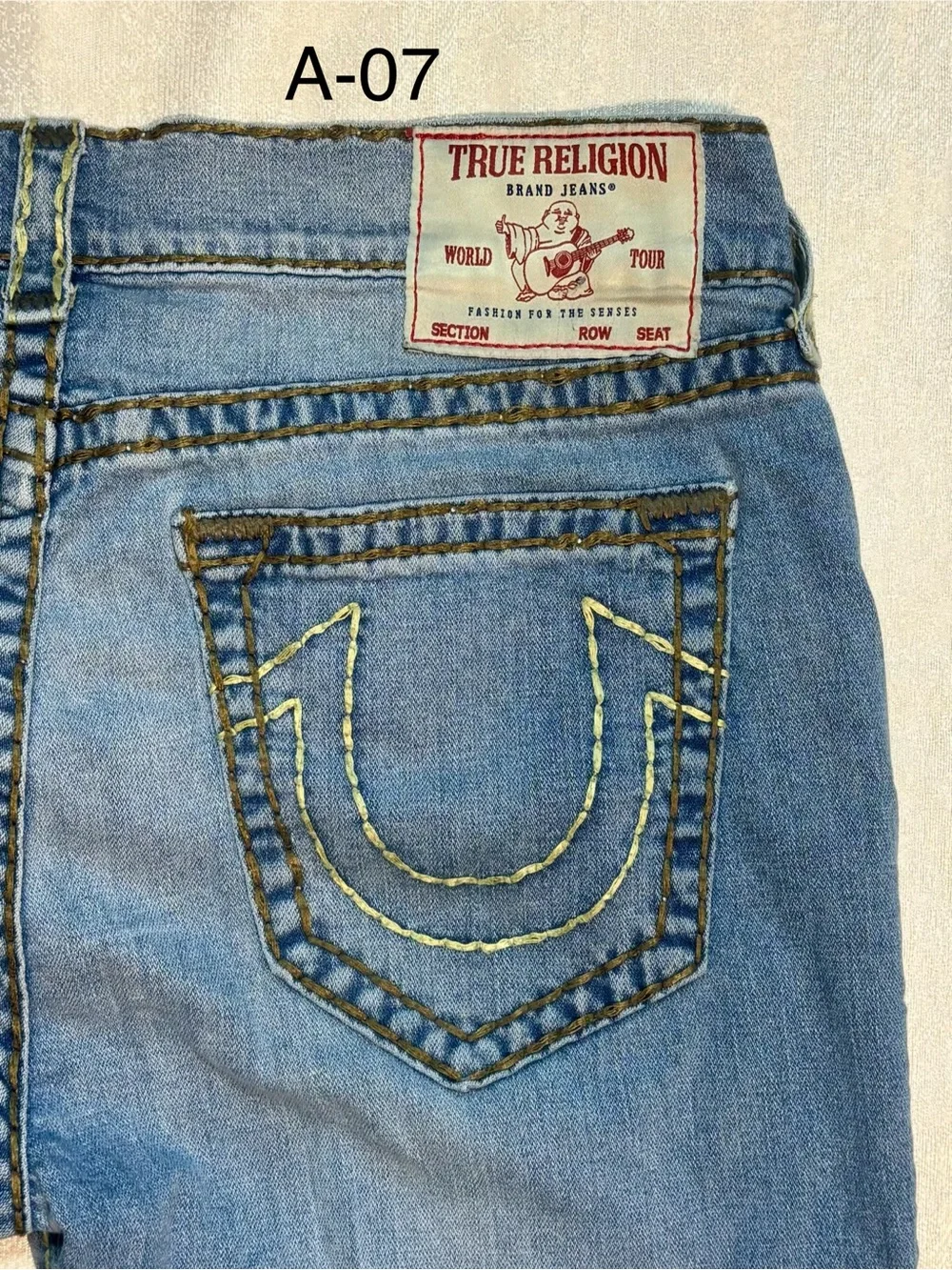 True Religion Men's Light Blue Slim Straight Jeans